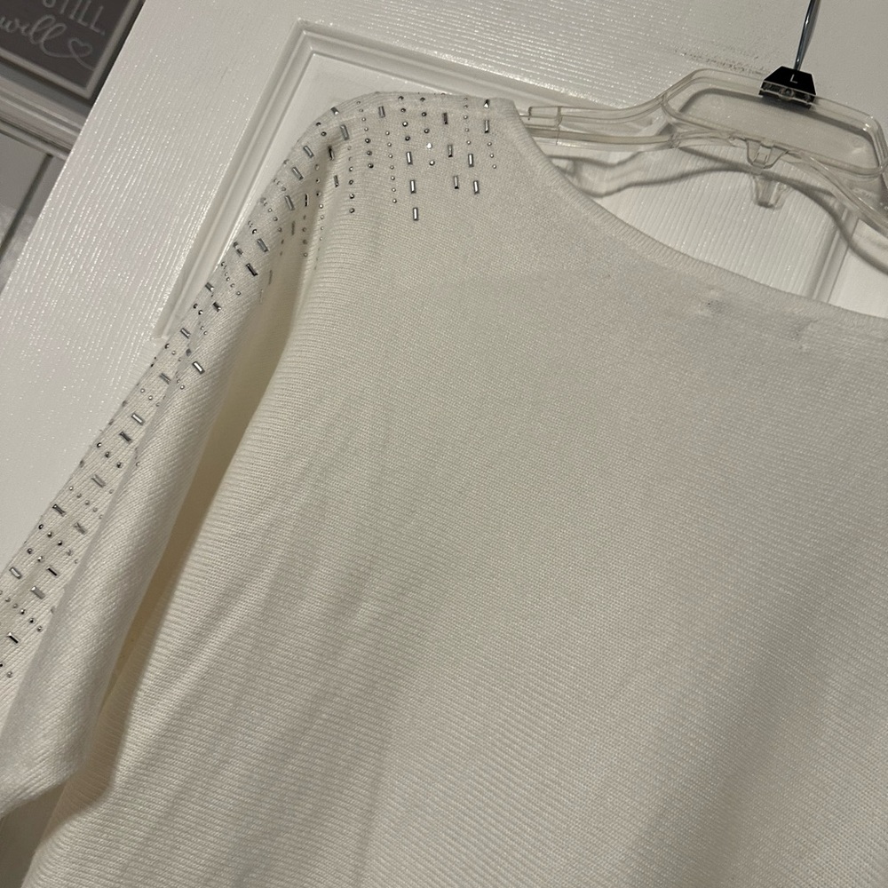 New York and Company 7th Avenue Design Studio Silver Accent Sweater - Picture 12 of 15